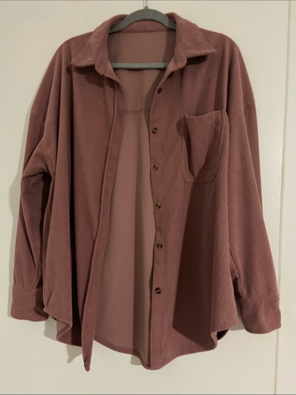 Source Unknown Dusty Rose Corduroy Shirt Jacket
